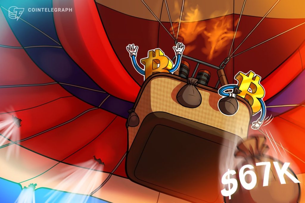 Bitcoin falls under $67K as stocks sell-off, but BTC derivatives are stable