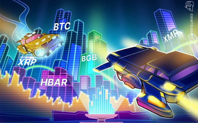 XRP, HBAR, BGB and XMR flash bullish signs as Bitcoin searches for direction