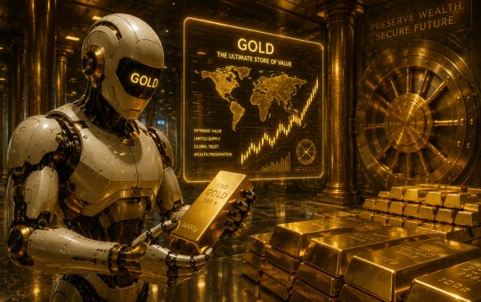 Grok AI predicts Gold reaching up to $6,300 by late 2026, citing massive central bank de-dollarization buying as the chart tests key support.