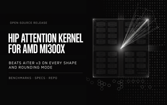MoonMath AI Open-Sources a HIP Attention Kernel for AMD MI300X That Beats AITER v3 on Every Shape and Rounding Mode