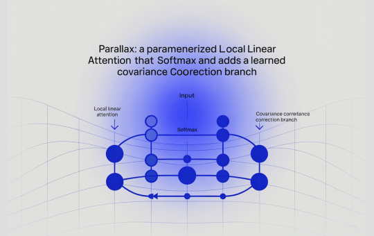 Parallax: A Parameterized Local Linear Attention That Keeps Softmax and Adds a Learned Covariance Correction Branch