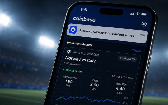 Coinbase app displaying a false World Cup alert that exposed the proof gap in prediction marketsCoinbase app displaying a false World Cup alert that exposed the proof gap in prediction markets