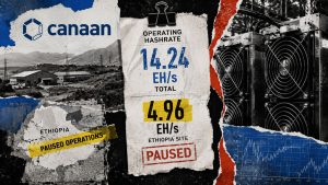 Canaan counted paused Ethiopia mining as nearly 35% of its July operating hashrate total