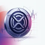 XRP-inspired digital token with institutional payment network visuals and ETF market-flow styling