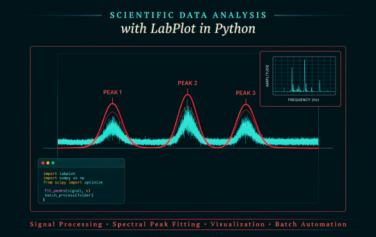 Scientific Data Analysis with LabPlot in Python: Signal Processing, Spectral Peak Fitting, Visualization, and Batch Automation