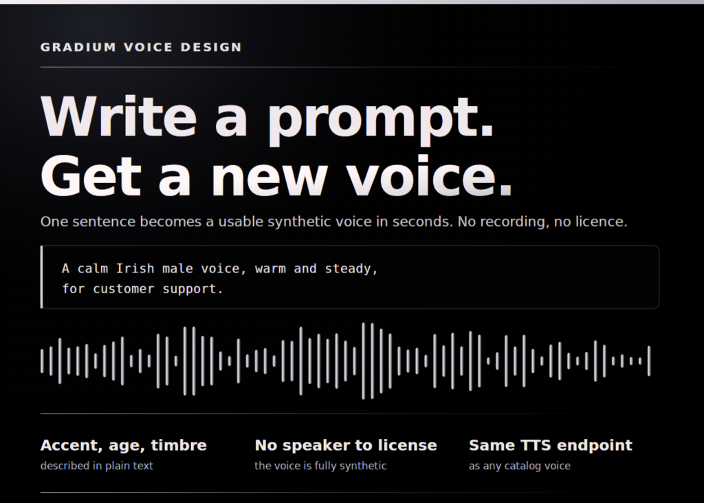 Gradium Launches Voice Design: Write a Prompt, Get a Brand New Synthetic Voice in Seconds