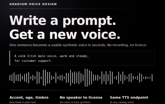 Gradium Launches Voice Design: Write a Prompt, Get a Brand New Synthetic Voice in Seconds