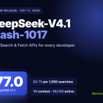 DeepSeek Just Released V4.1-Flash-1017, Scores 77.0 on DeepSWE, Opens Search API
