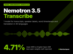 NVIDIA Releases Nemotron 3.5 Transcribe: An Open 30B MoE Model for 40-Language Transcription with ~4B Active Parameters